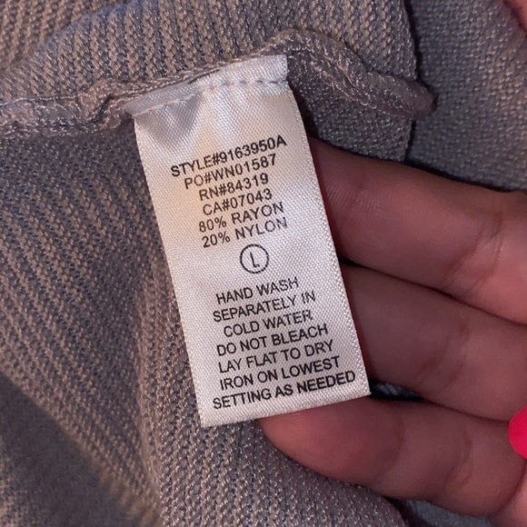 🌷 3/$30 Cyrus Casual Light Grey Ribbed Knit Open Cardigan Size L - Picture 7 of 9